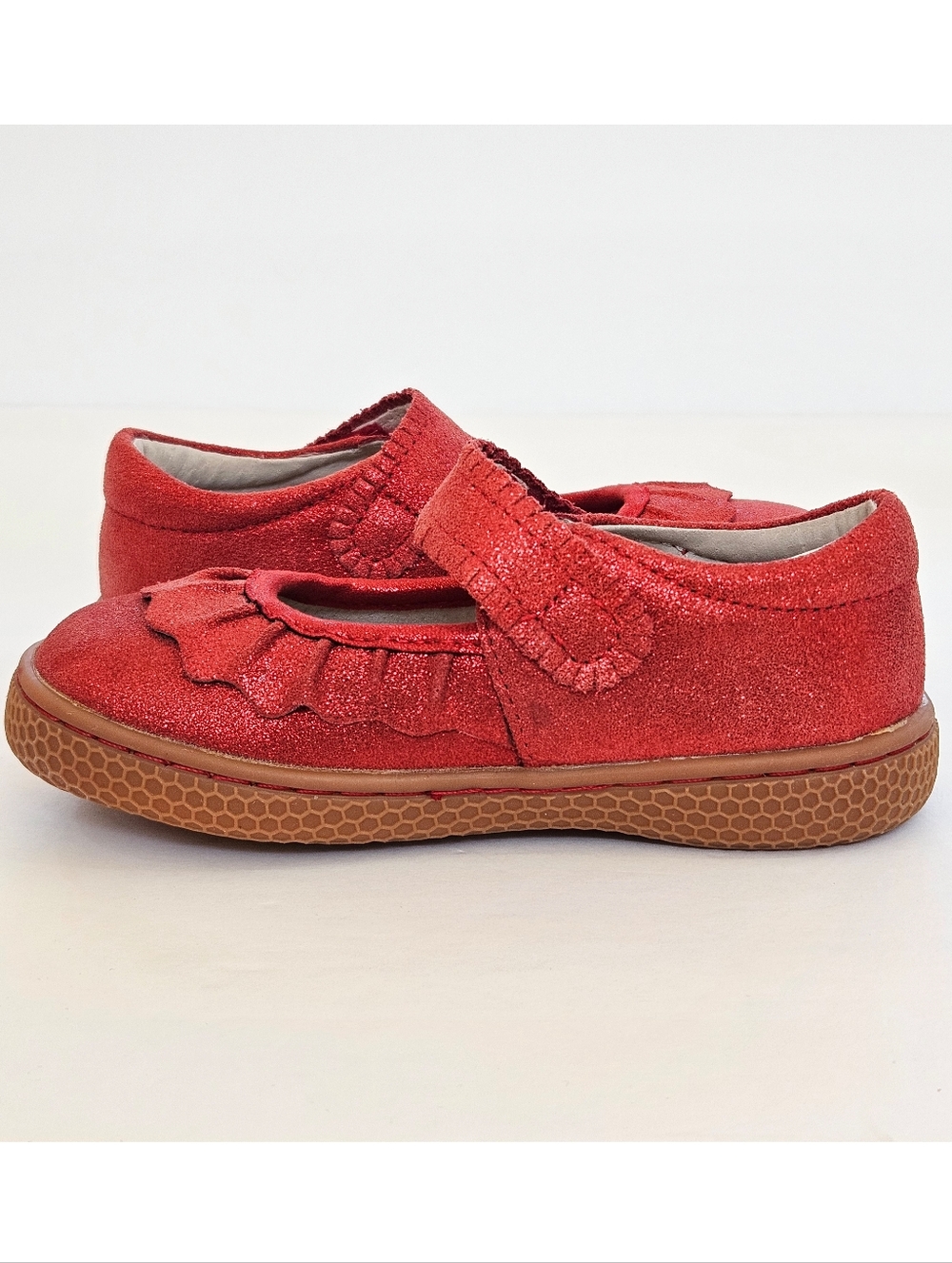 Livie & Luca Ruche Classic Red Sparkle Mary Jane Shoes Toddler Girls Size 9 EUC - Picture 7 of 13